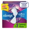 Always Radiant Feminine Pads for Women Heavy with Wings Scented;  26 Ct  Size 2