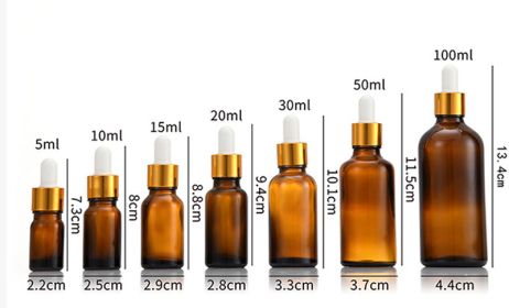 Glass Fine Oil Bottle Avoid Light Glue Head Dropper Bottle Essence Stock Bottling Cosmetics (Option: Brown-5ml)