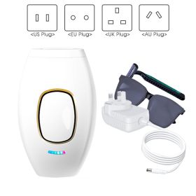 Hair Removal Instrument Mini Portable Face Leg Back Bikini Hair Removal Machine From Home Painless Permanent (Option: AU-White)