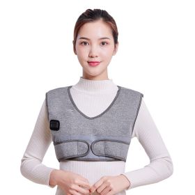 Electric Heating Shawl Cervical Spine Waistcoat Back (Option: Gray 4 Key No Power Bank-Gray 4 Key)