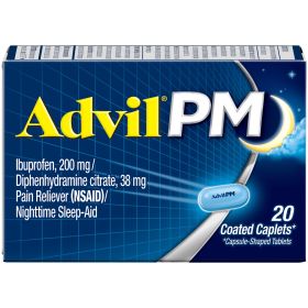 Advil PM Pain and Headache Reliever Ibuprofen Caplets;  20 Count (Brand: Advil)