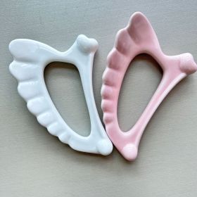 Ceramic Scraping Facial Massage Beauty Board (Option: Pink wings)