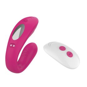 U-shaped Wear Sucking Vibration Vibrator Couple Co-shock (Option: Abby Rose Red)